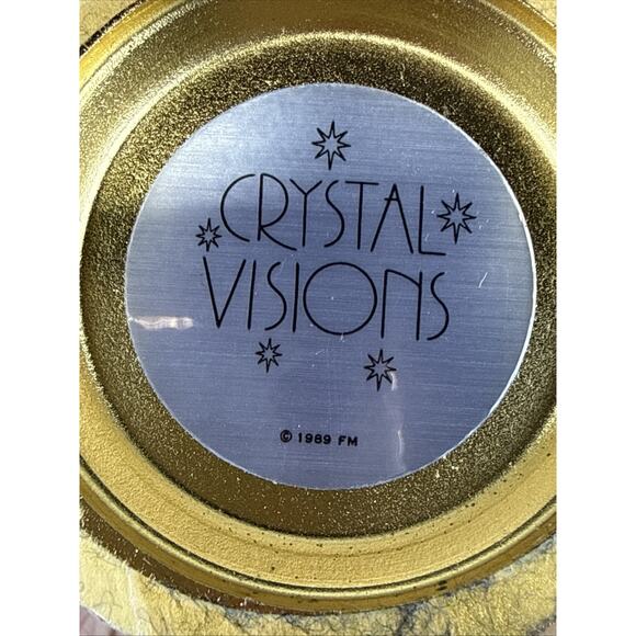 RARE Vintage Crystal Visions 1989 Franklin Mint Crystal Ball 24K Gold Plated - Picture 9 of 11